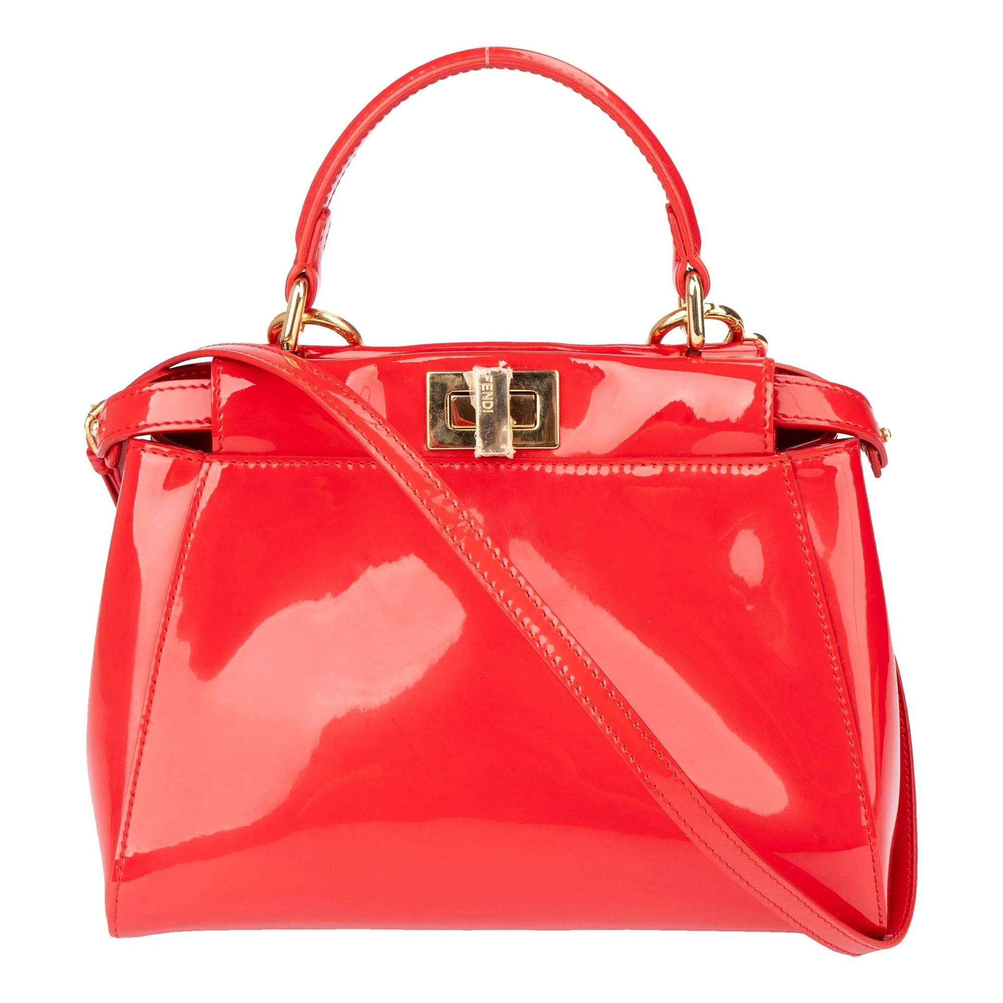 Peekaboo patent leather handbag