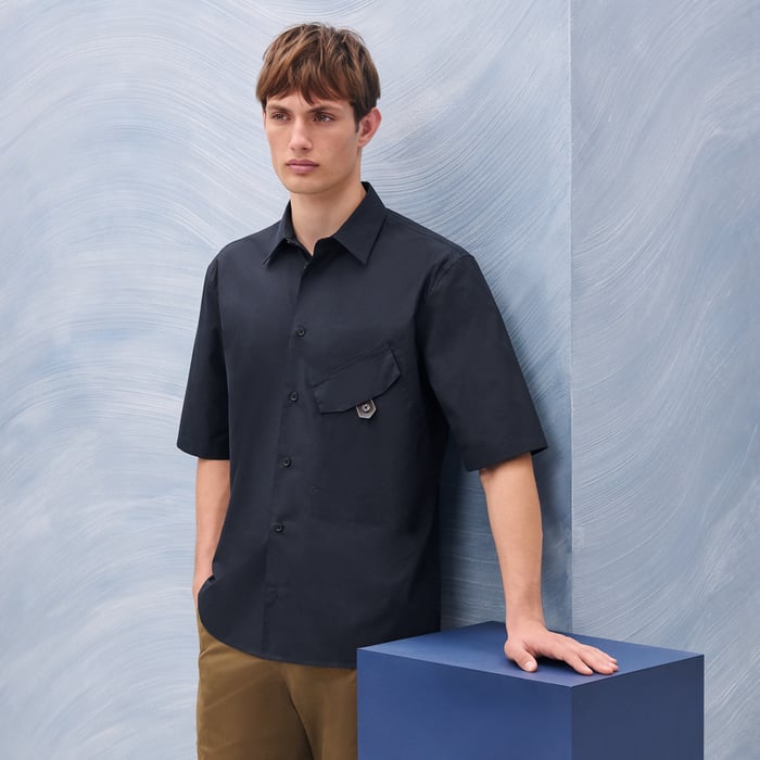 Marine Short-sleeve Straight Cut Shirt