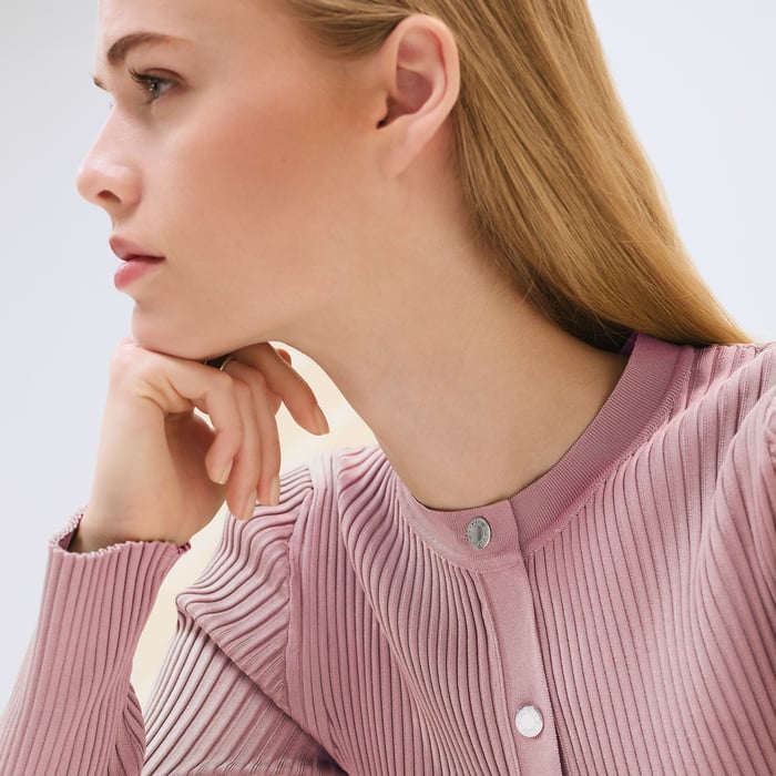 Rose Pâle Buttoned Cardigan