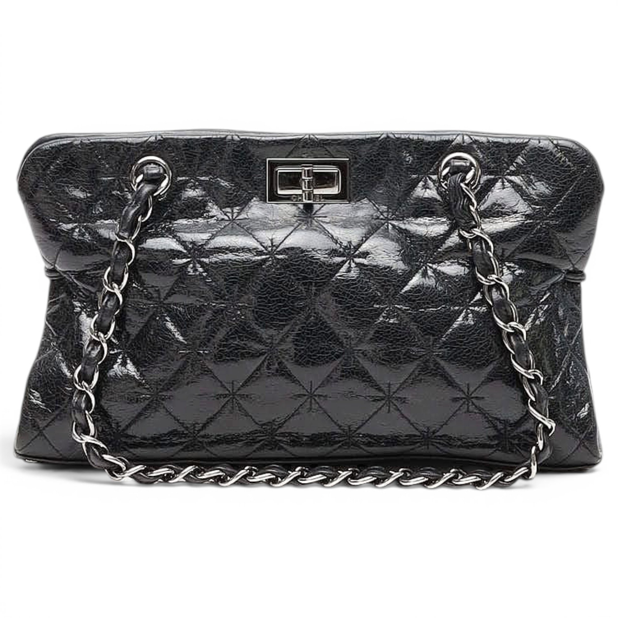 Vintage CC Chain patent leather tote
