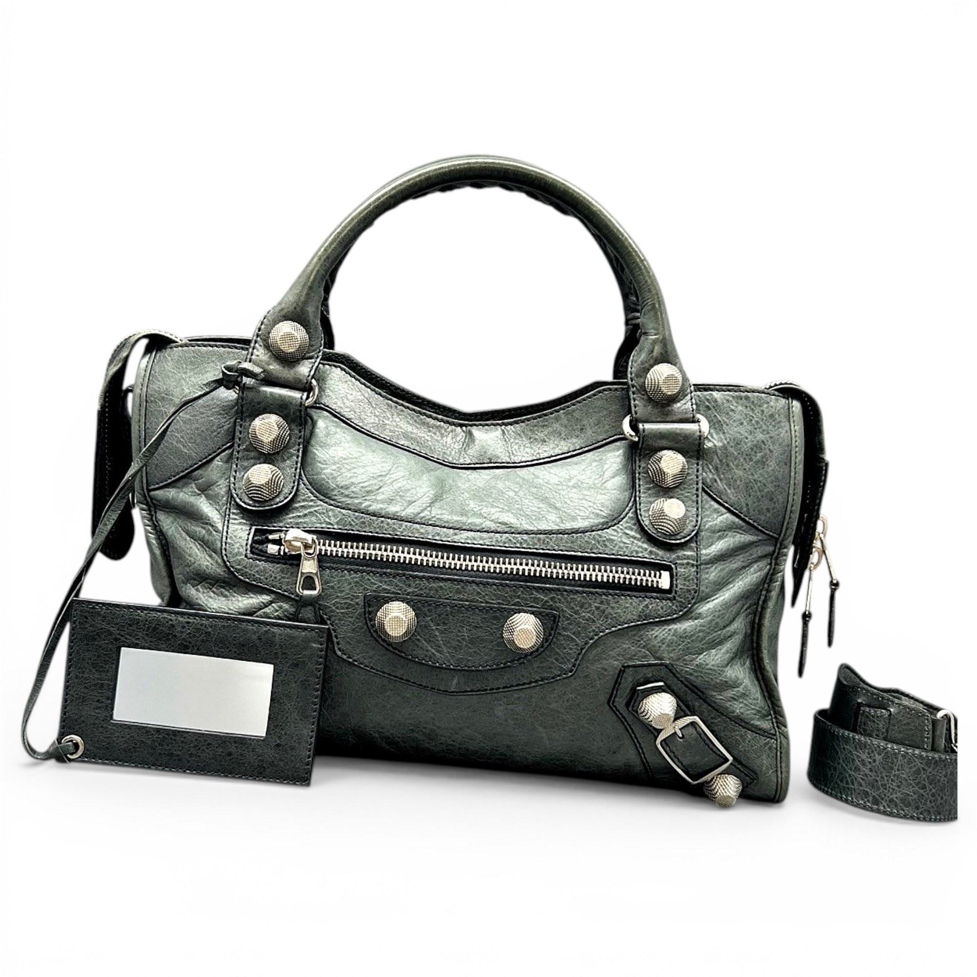 City leather handbag