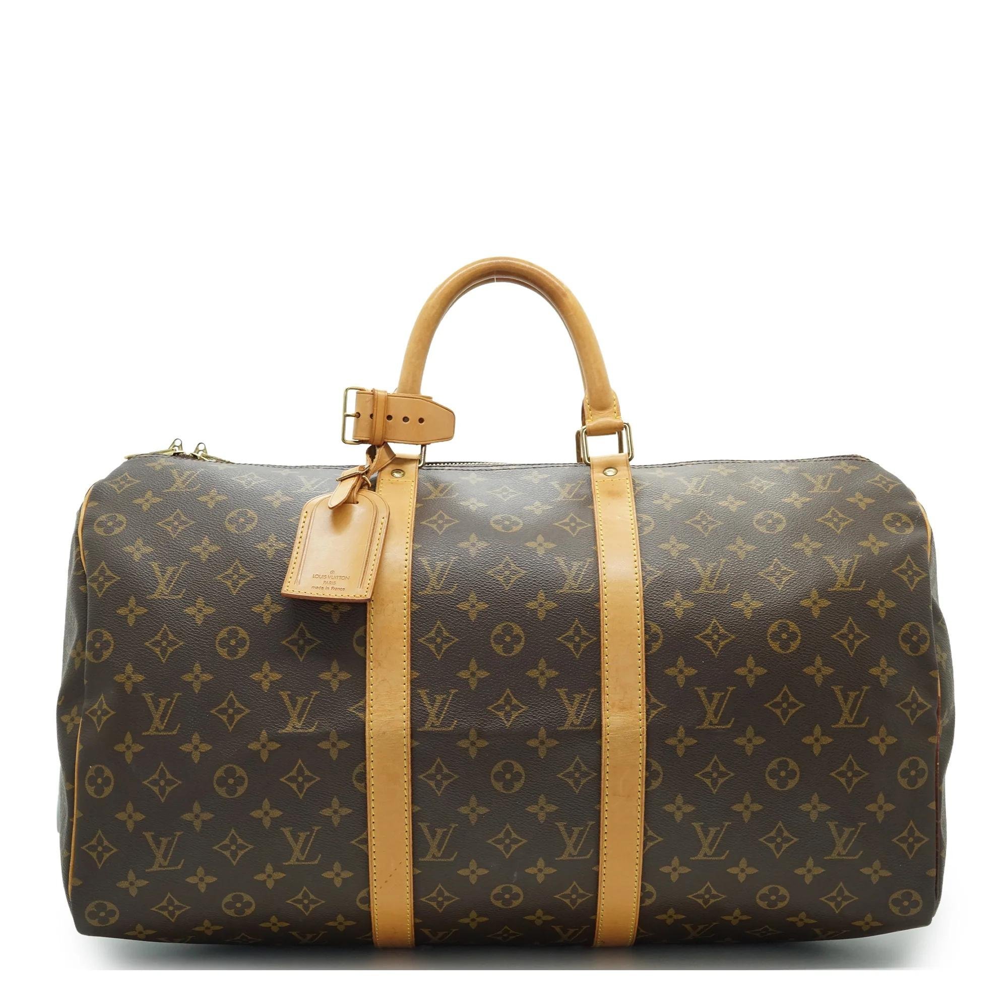 Keepall leather travel bag