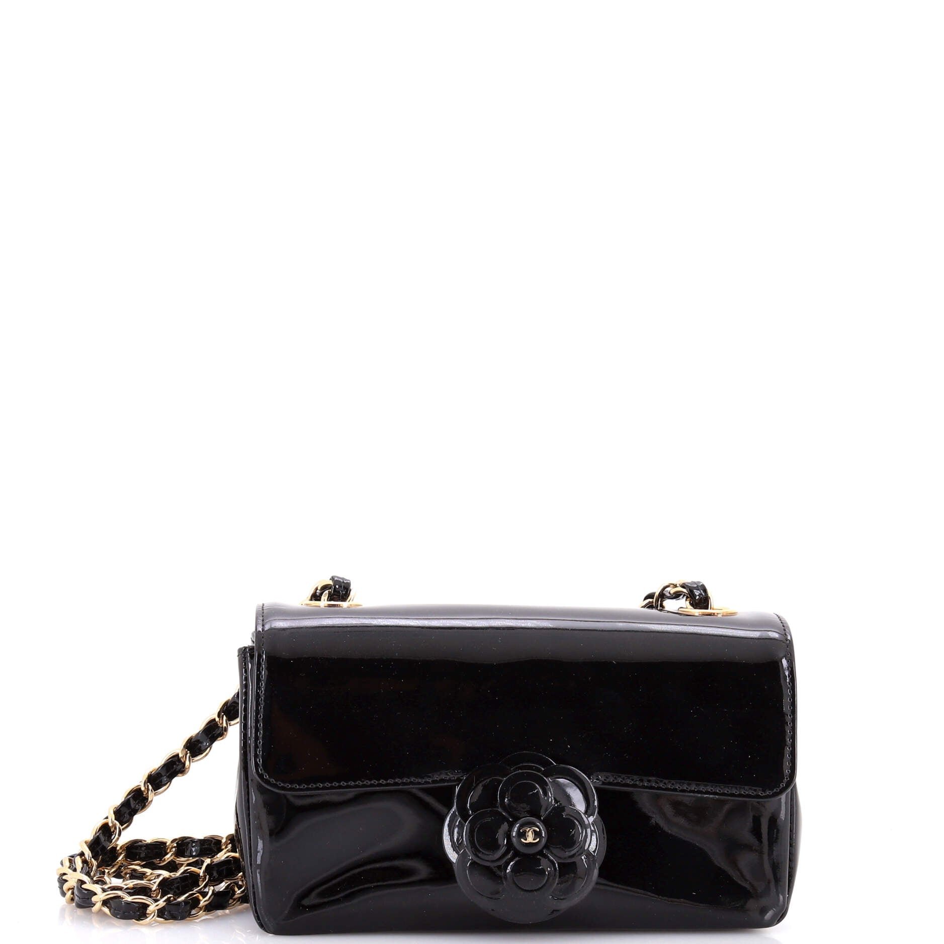 Chanel Camellia Flap Bag Patent Mini