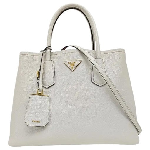 Double leather handbag