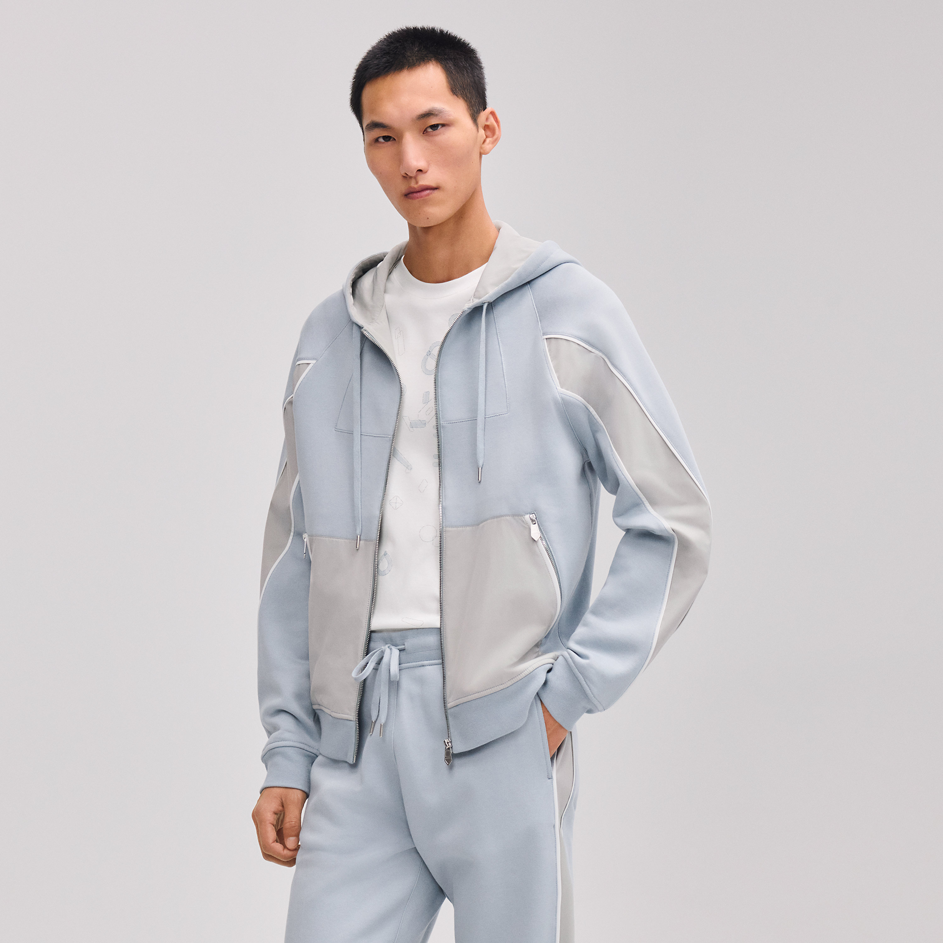 Sport capsule 지퍼 후드 스웨터