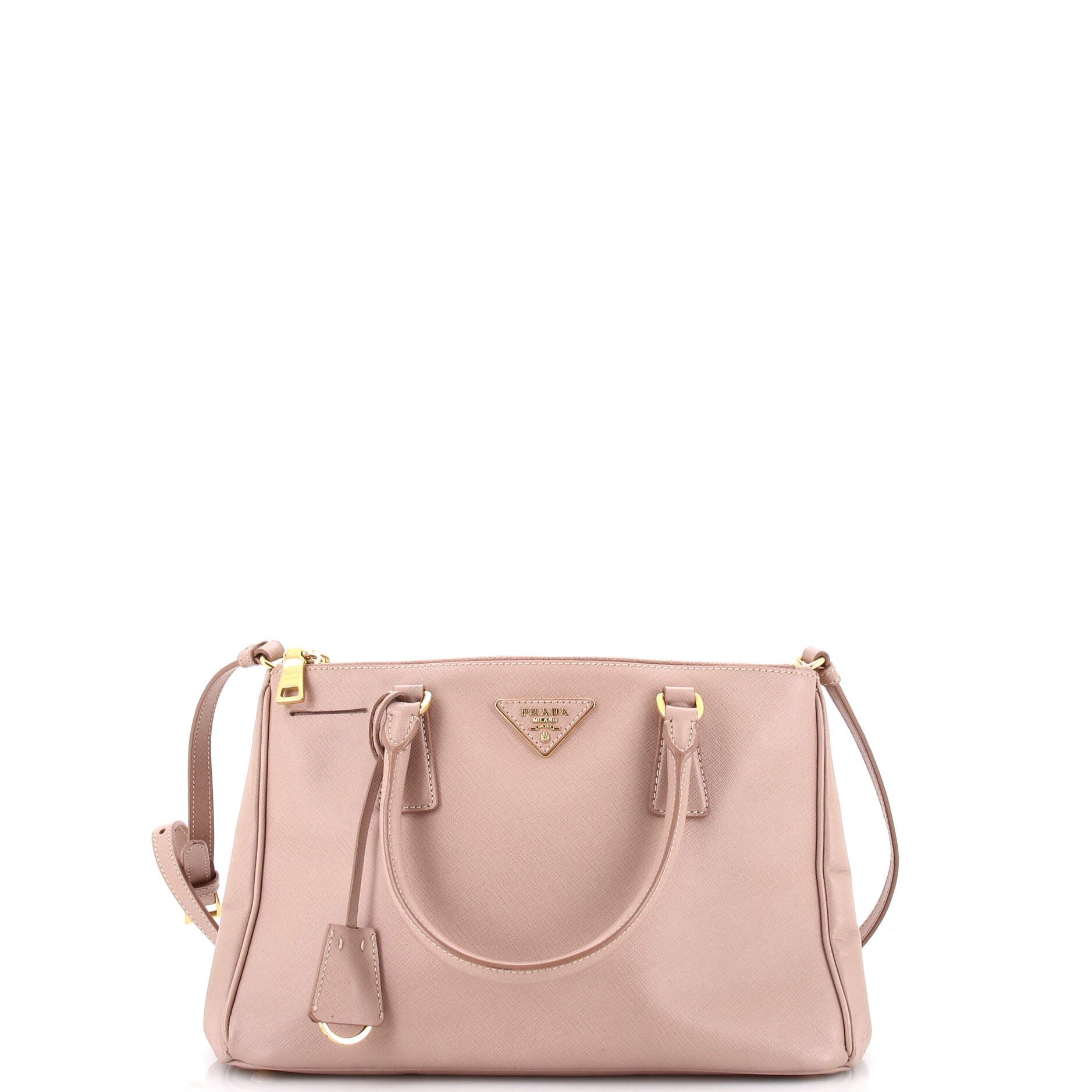 Double Zip Lux Tote Saffiano Leather Small