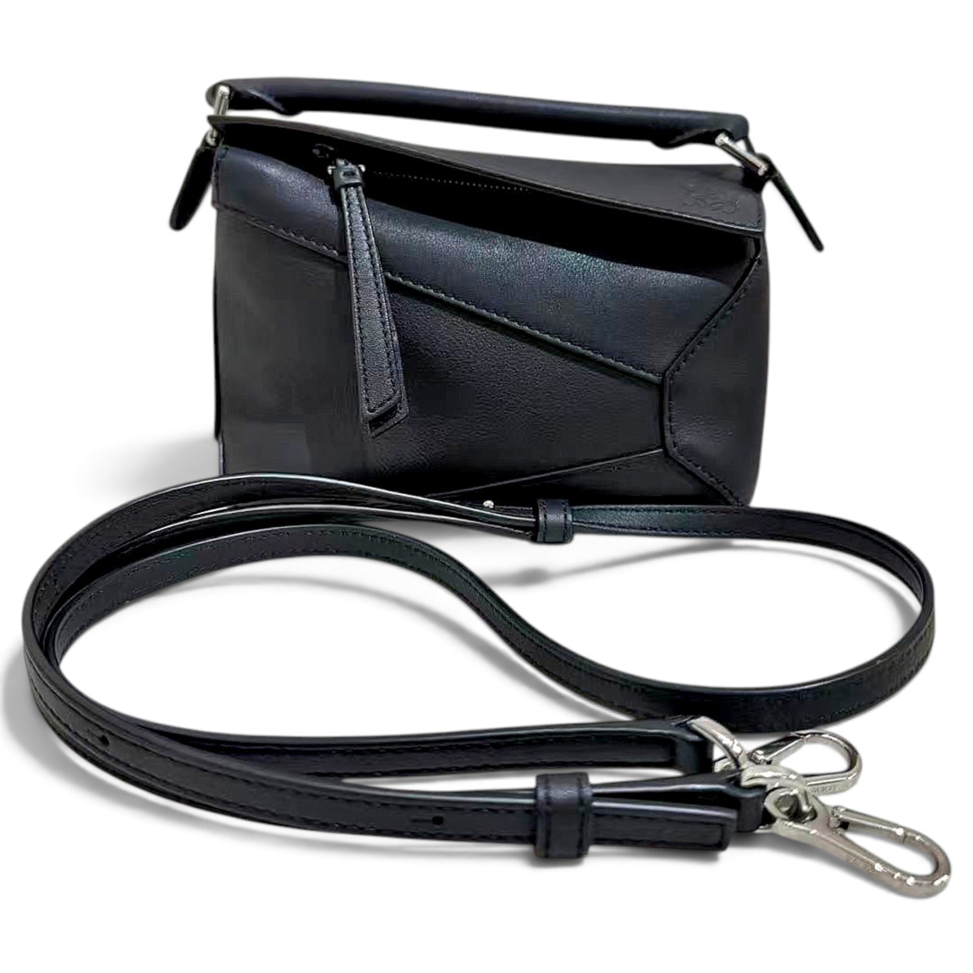 Puzzle leather handbag