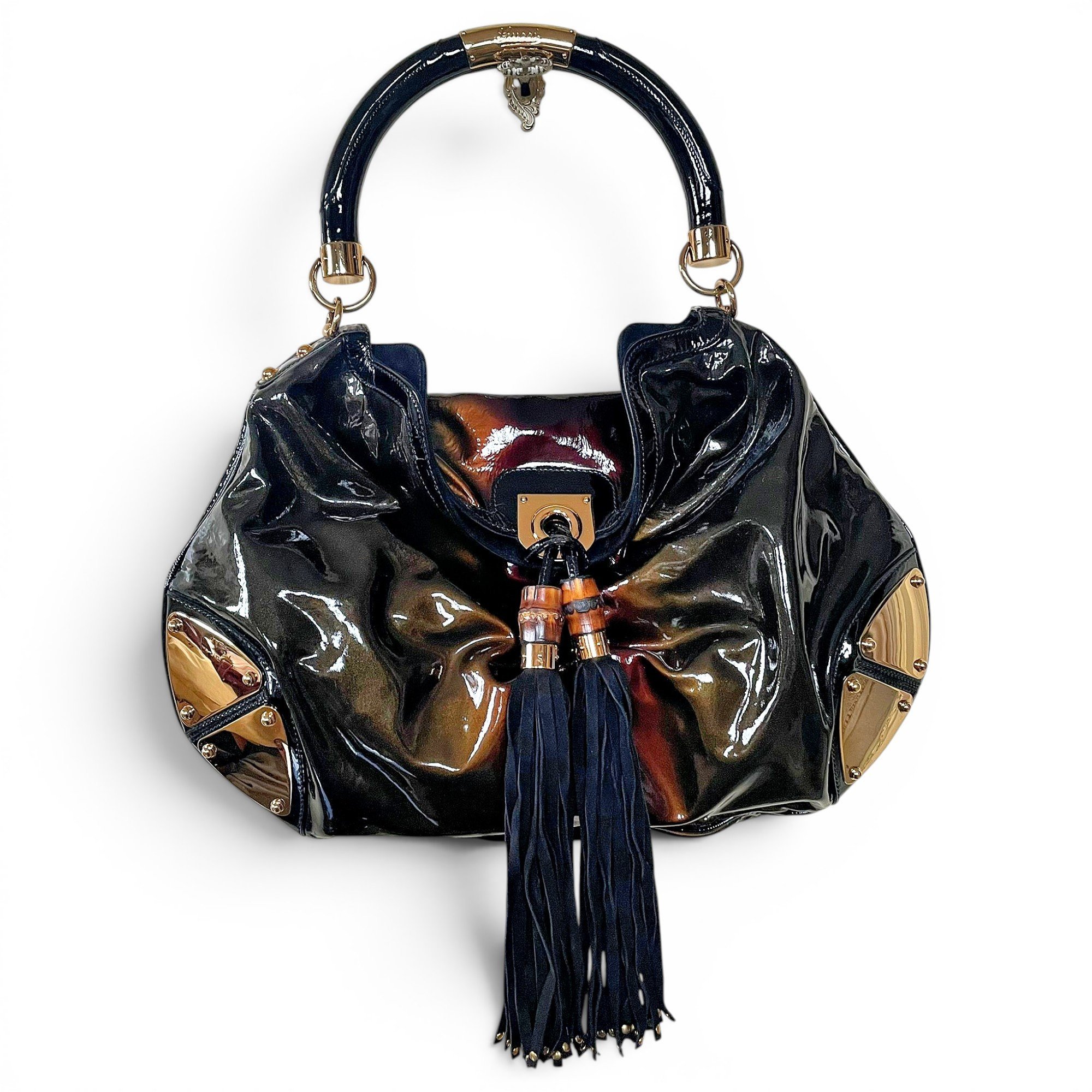 Indy patent leather handbag