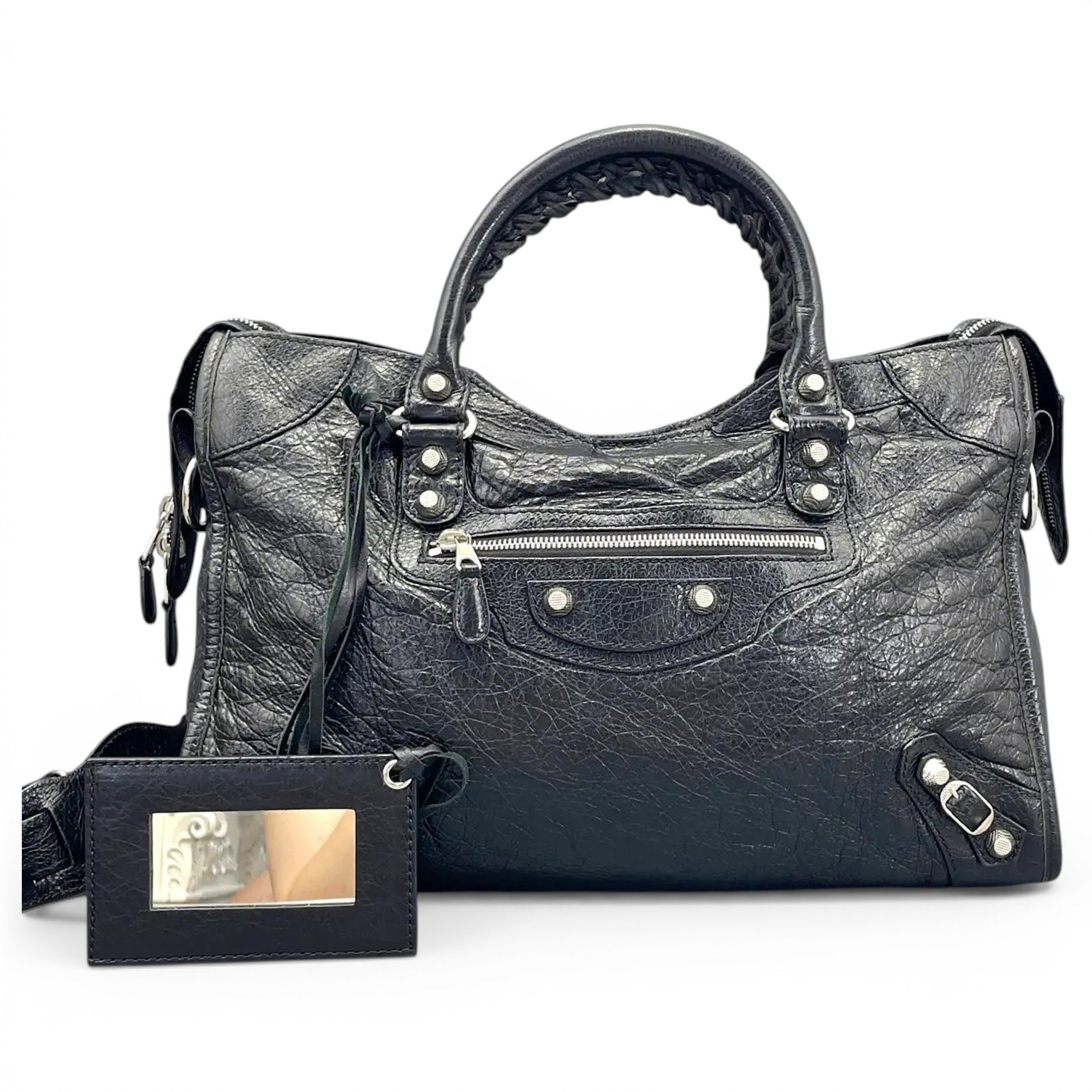 City leather handbag