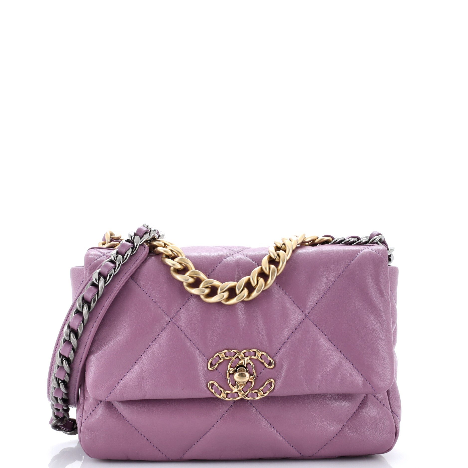 19 Flap Bag Quilted Leather Medium