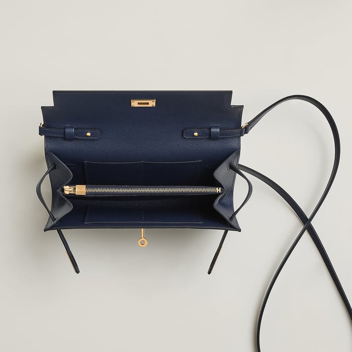 Bleu Nuit Kelly Classique to Go Wallet