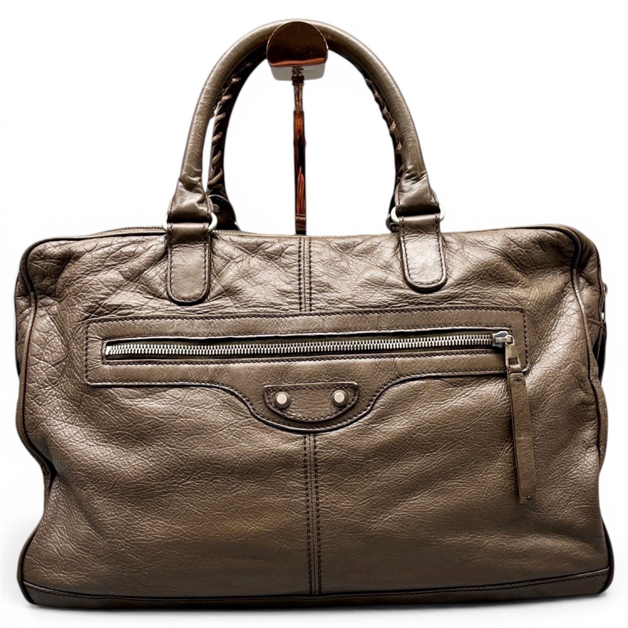 City leather handbag
