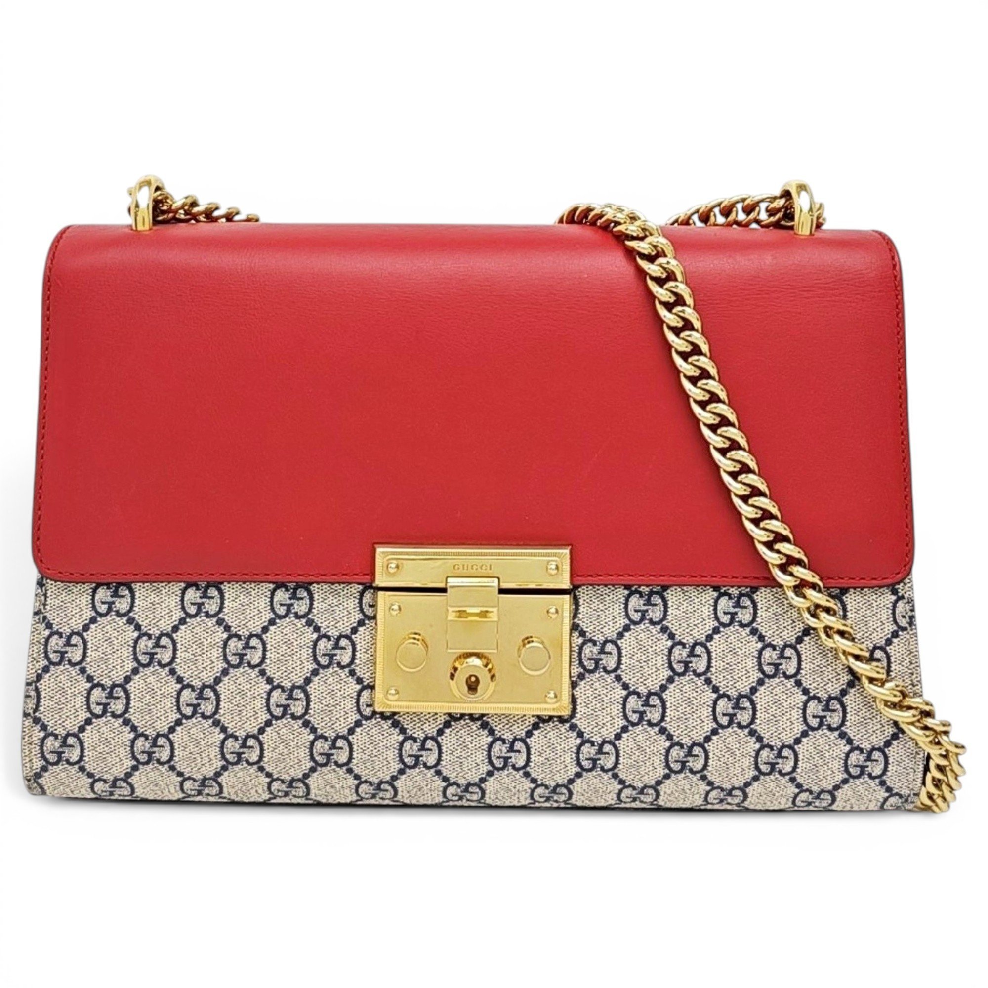Padlock leather handbag