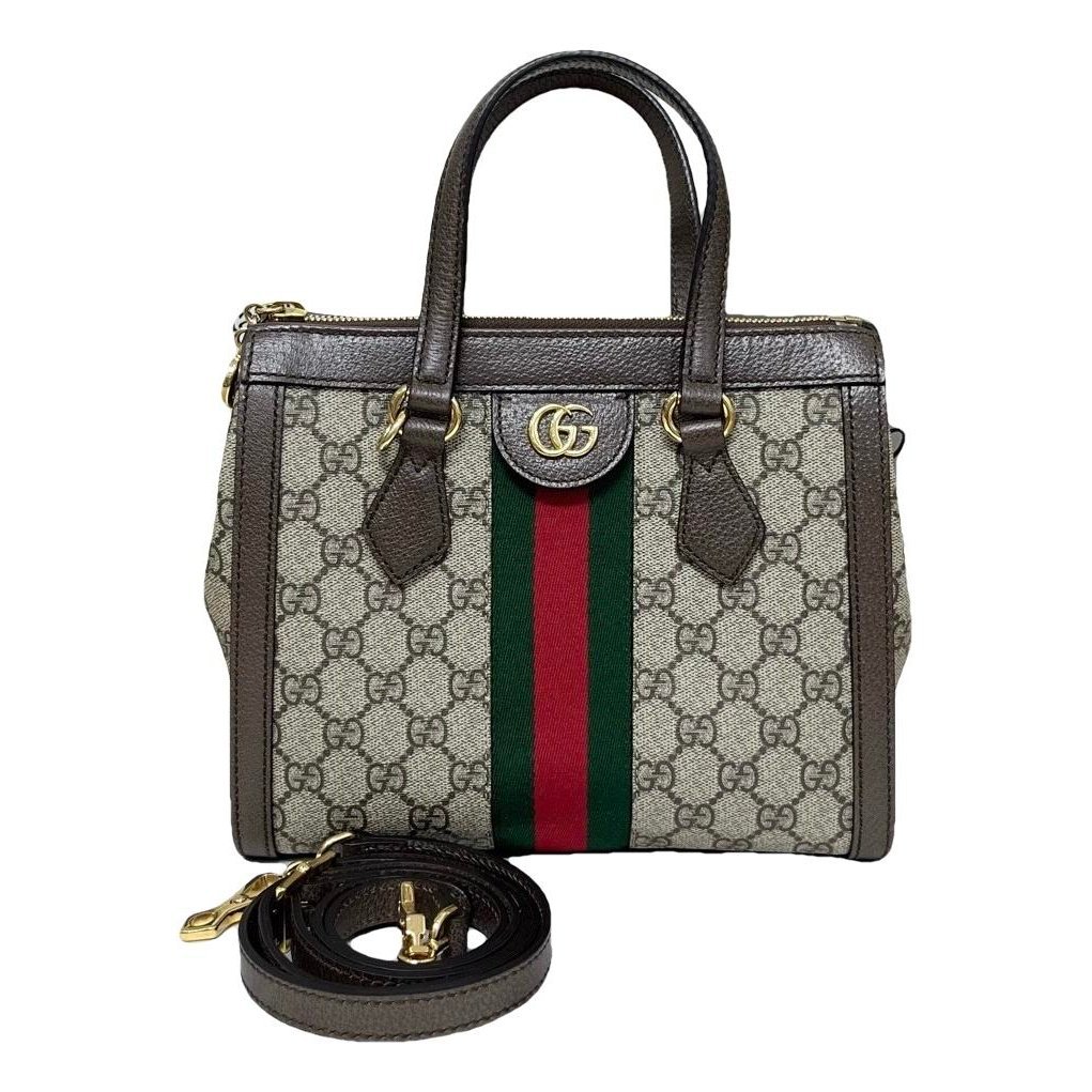 Ophidia Top Handle leather handbag
