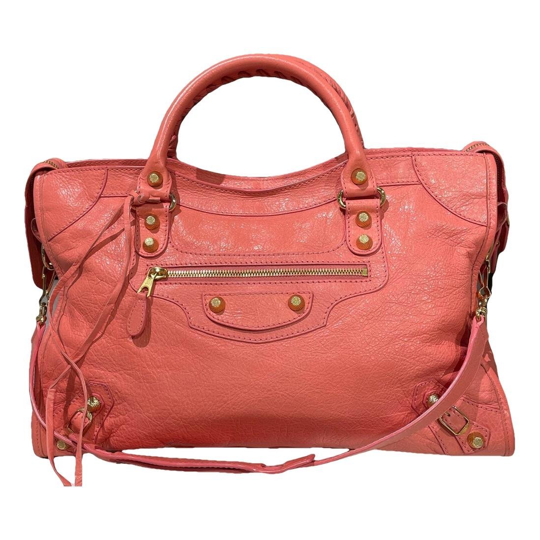 City leather handbag
