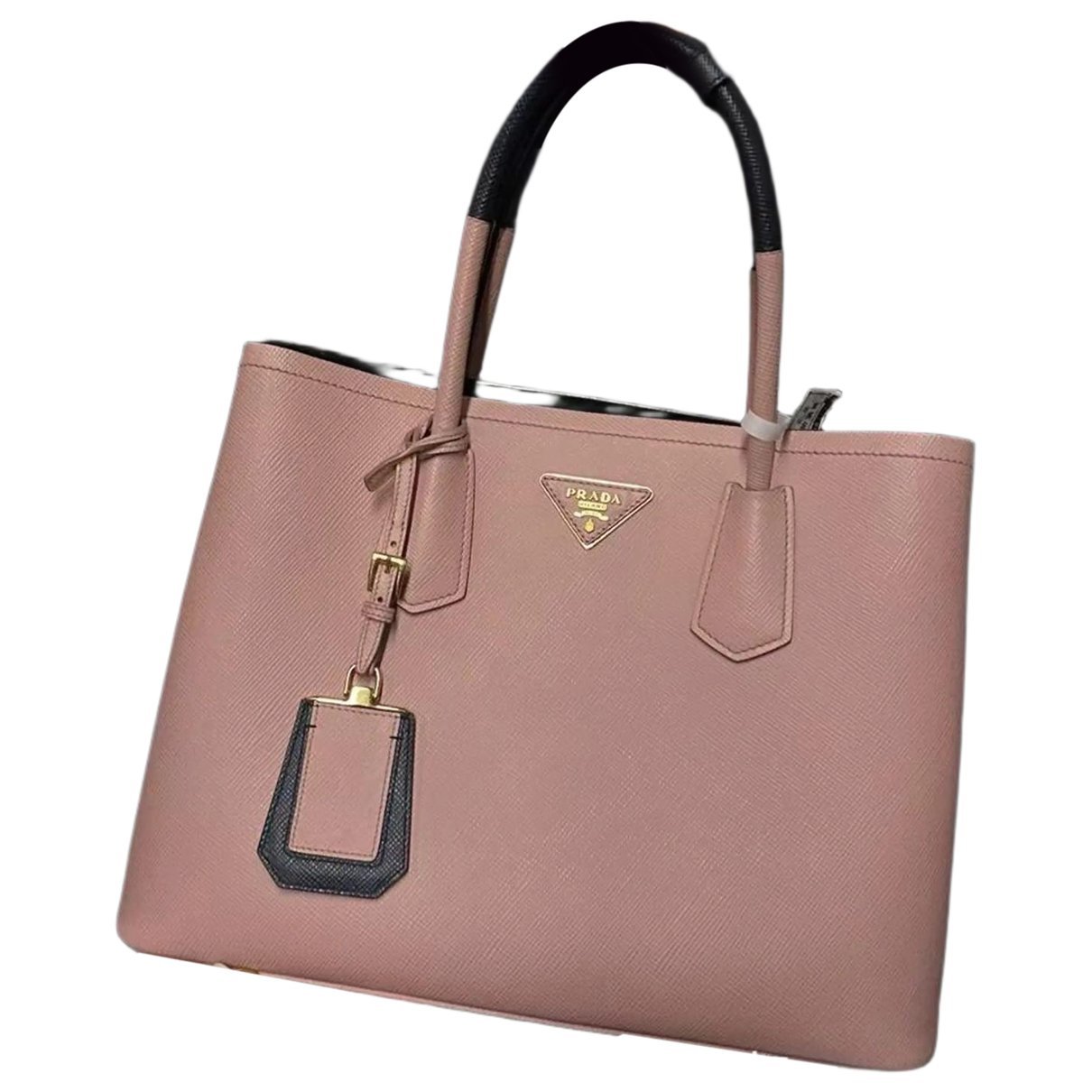 Double leather handbag