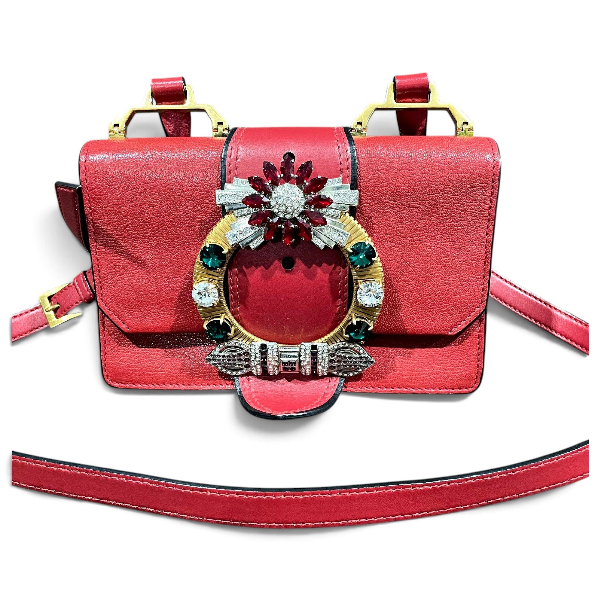 Miu Lady leather handbag