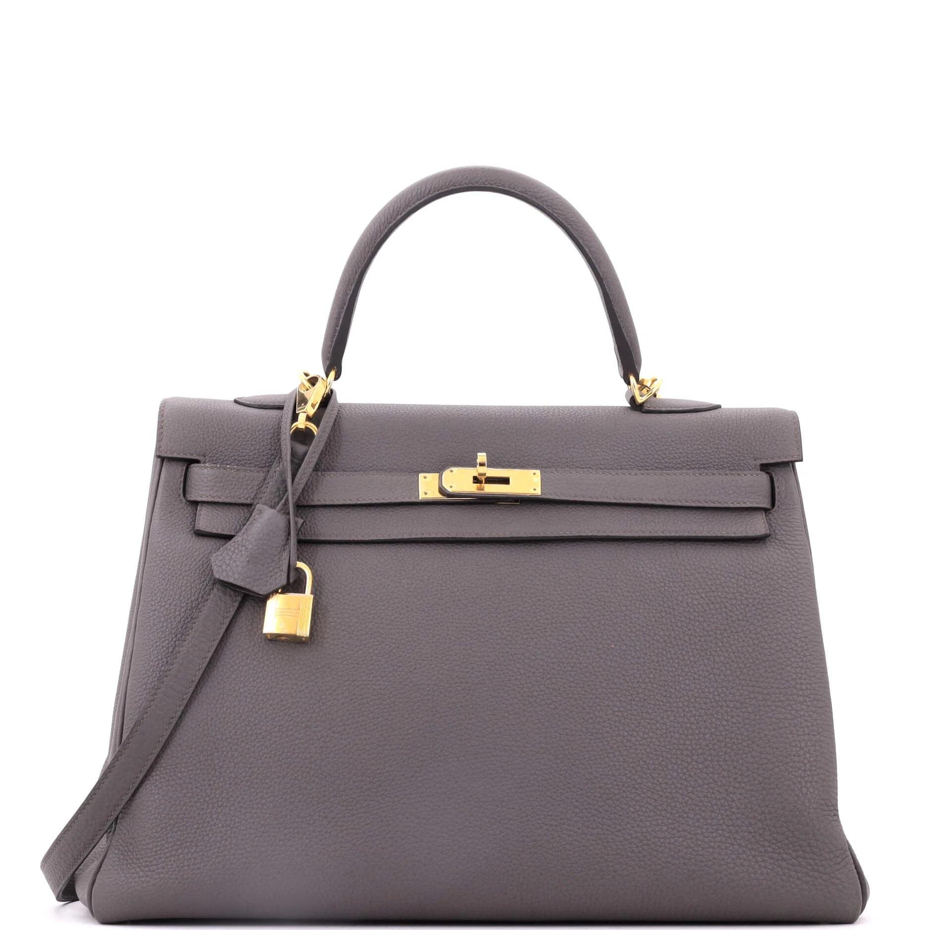 Hermes Kelly 35 Handbag Etain Togo Leather 2017
