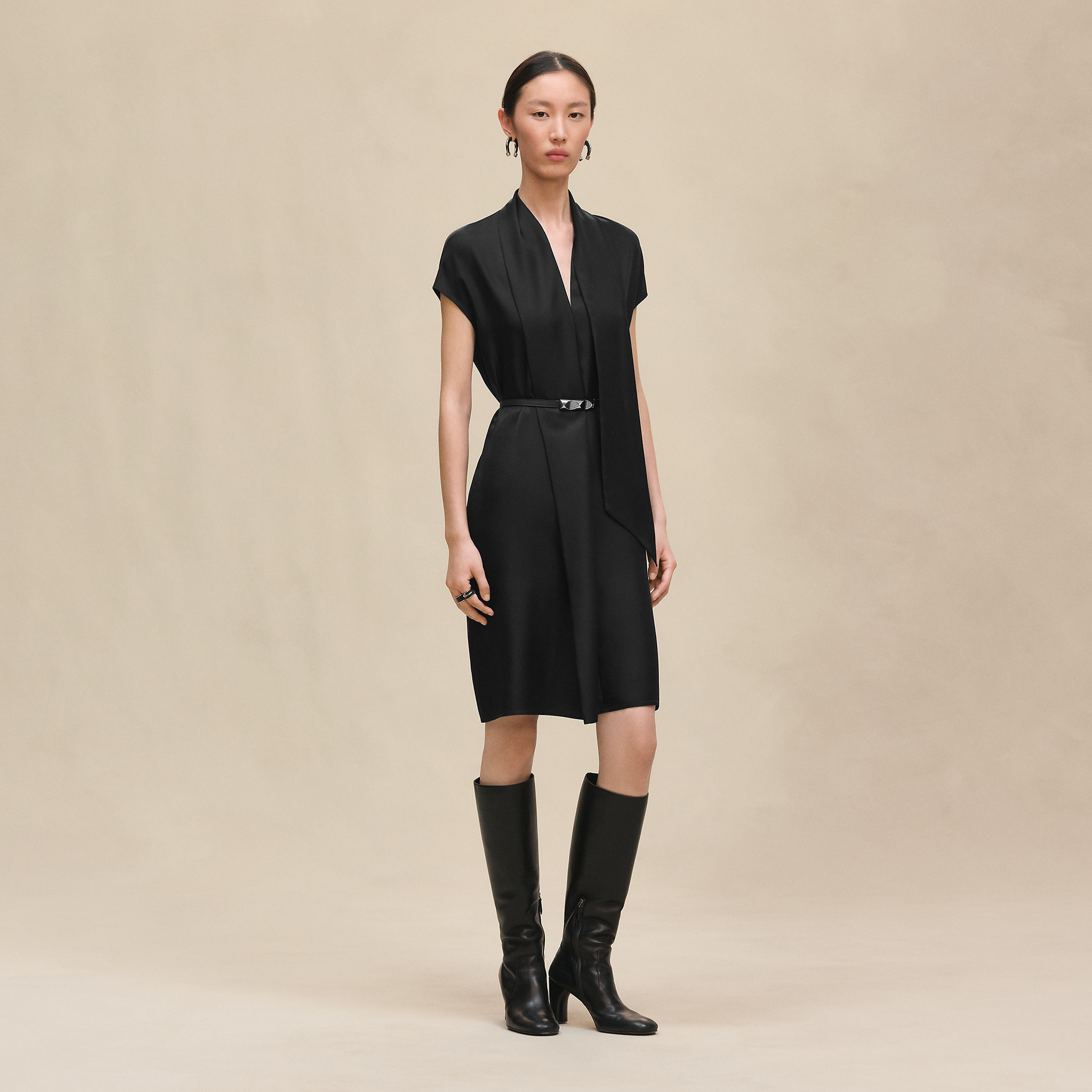 Ascot collar dress