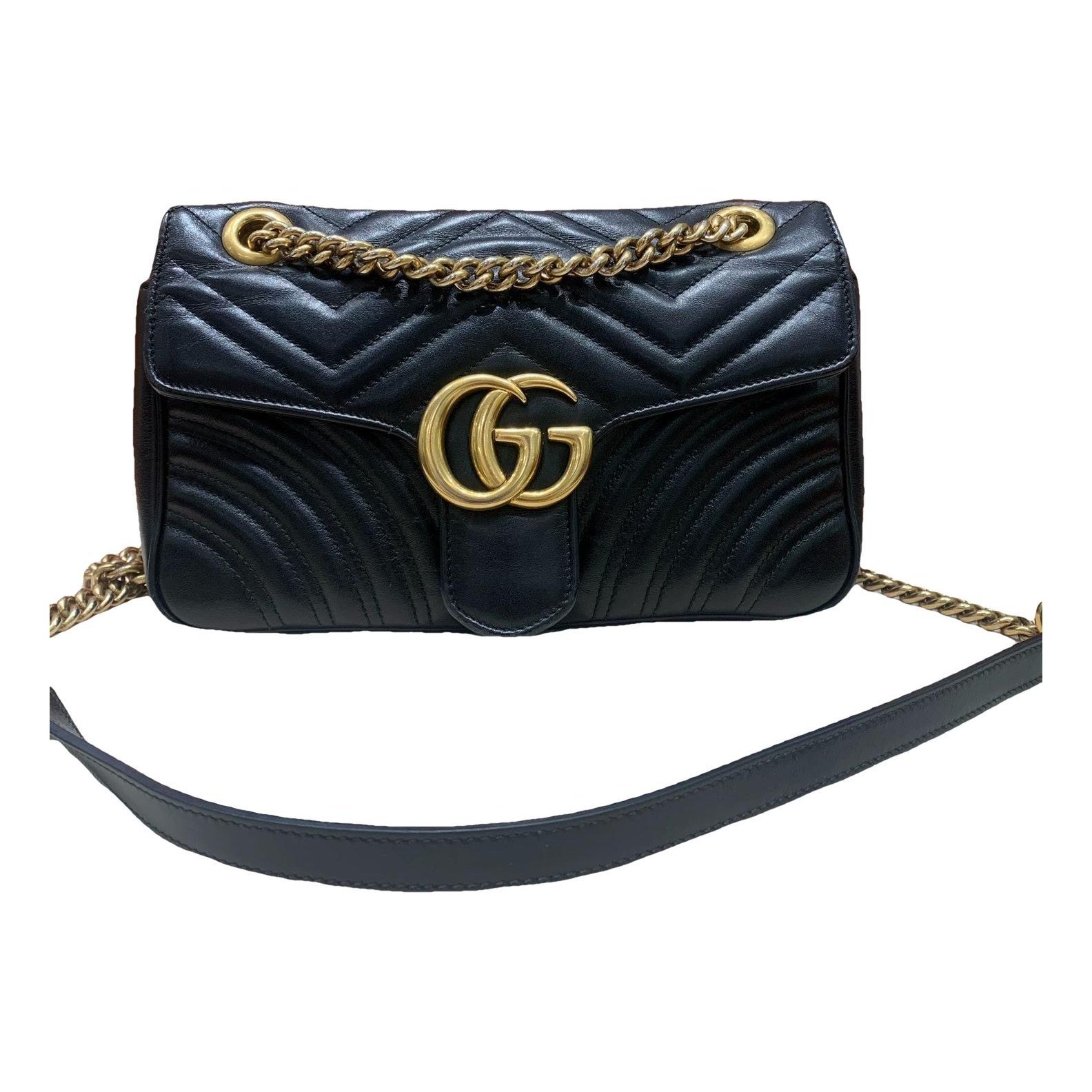 Pearly GG Marmont Flap leather handbag
