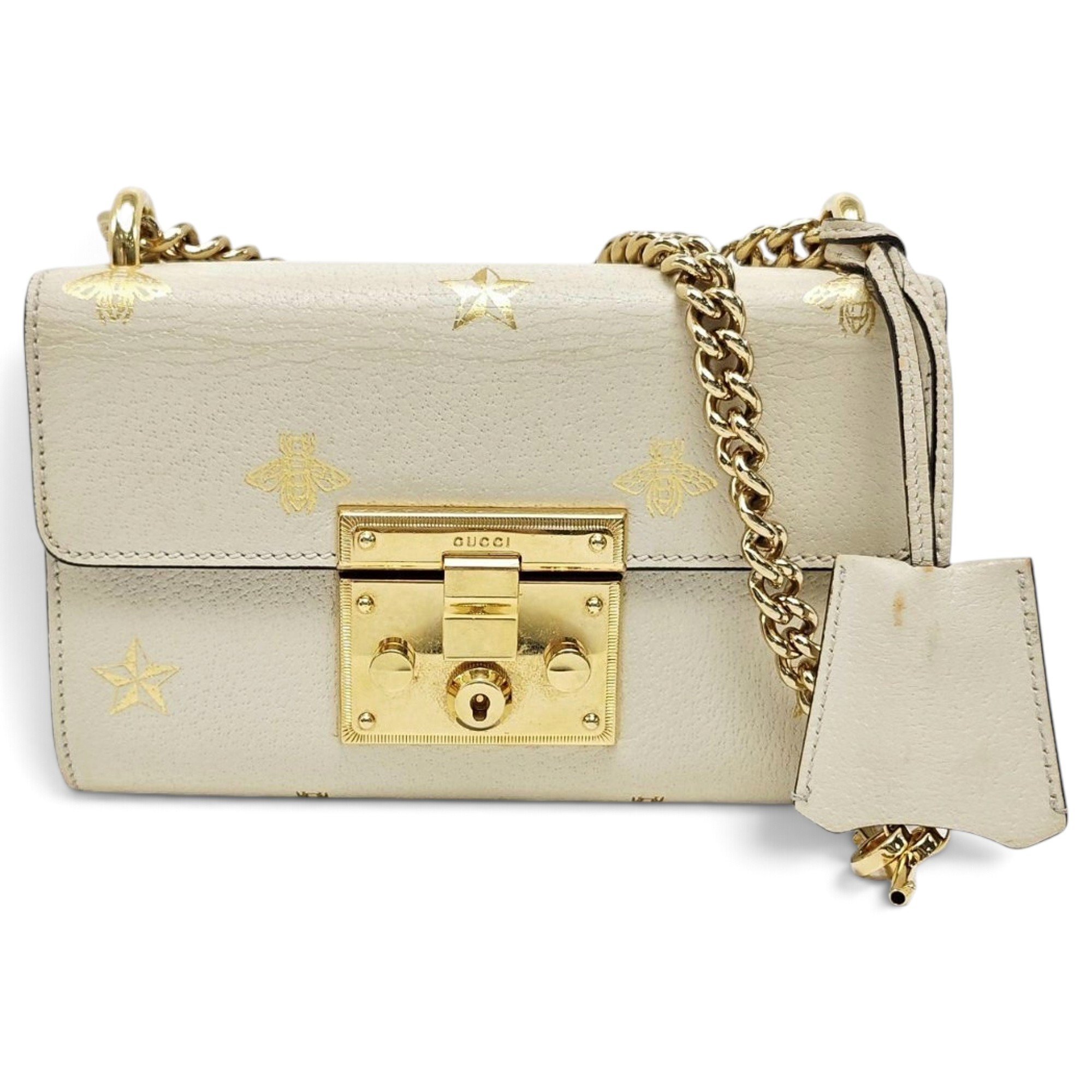 Padlock leather handbag