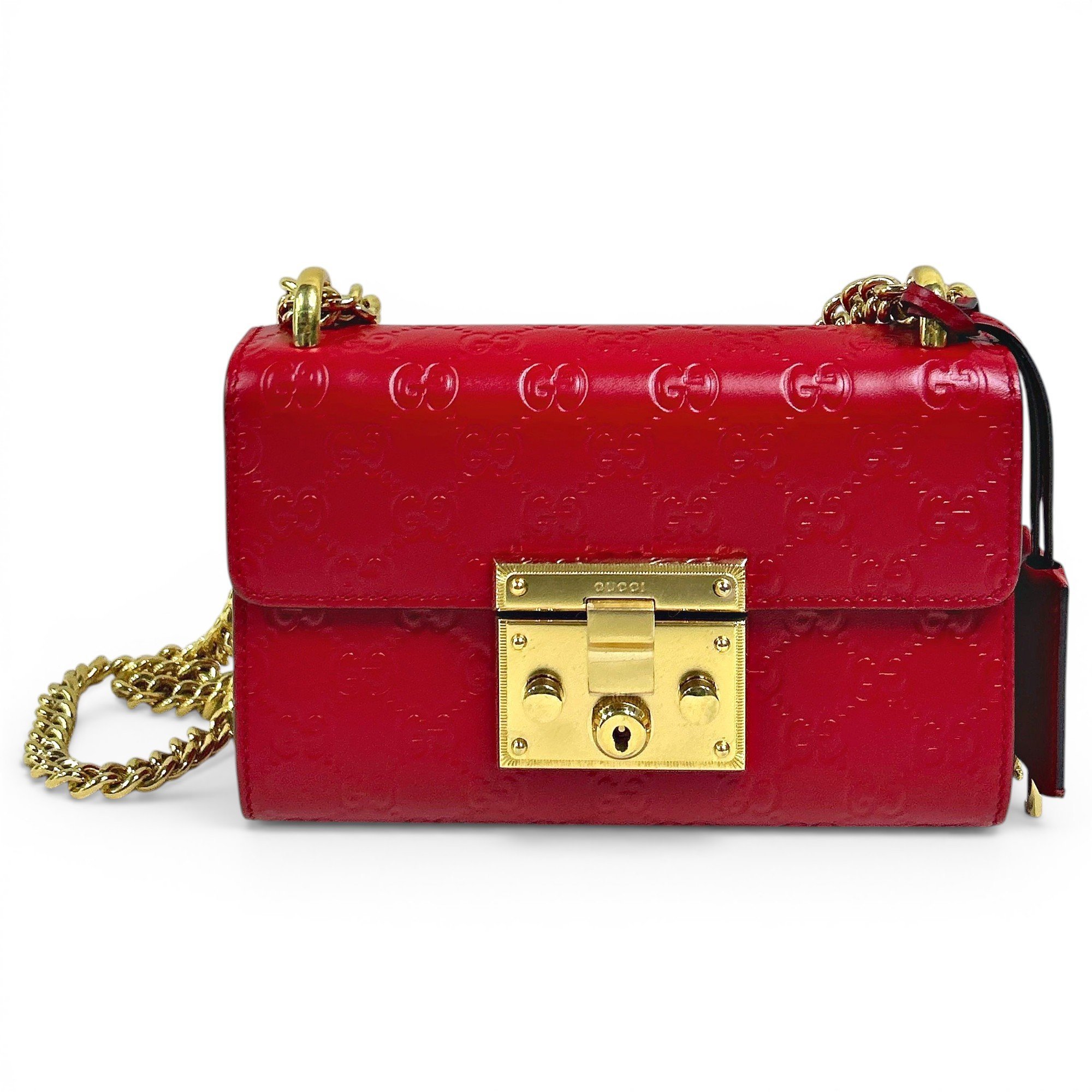 Padlock leather handbag