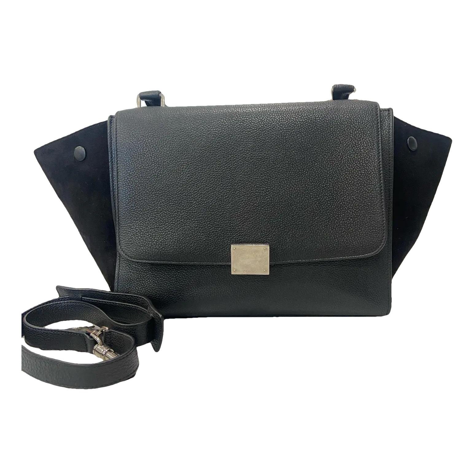 Trapèze leather handbag