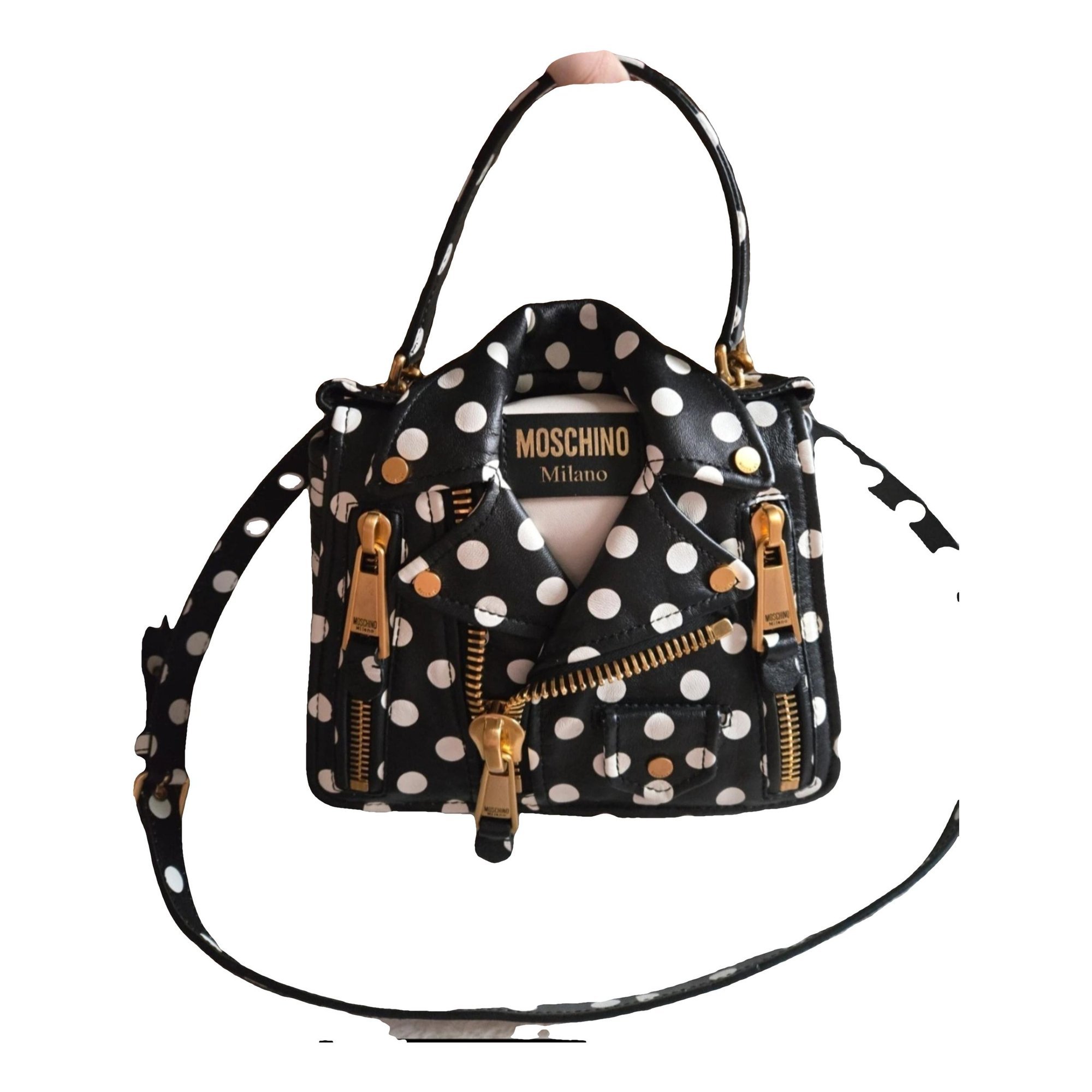 Biker leather handbag