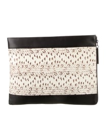 3.1 Phillip Lim Leather Trim Python Clutch