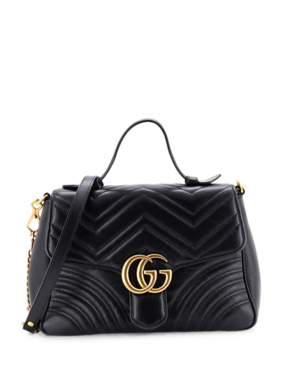 GG Marmont Top Handle Flap Bag Matelasse Leather Small satchel