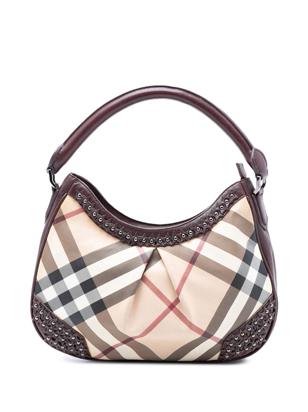 2000-2017 Supernova Check Coated Canvas Star Studded Hernville Hobo shoulder bag