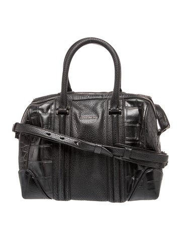 Embossed Leather Top Handle Bag