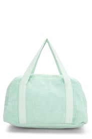 Chanel Green Terry Cloth 'CC' Beach Tote Large