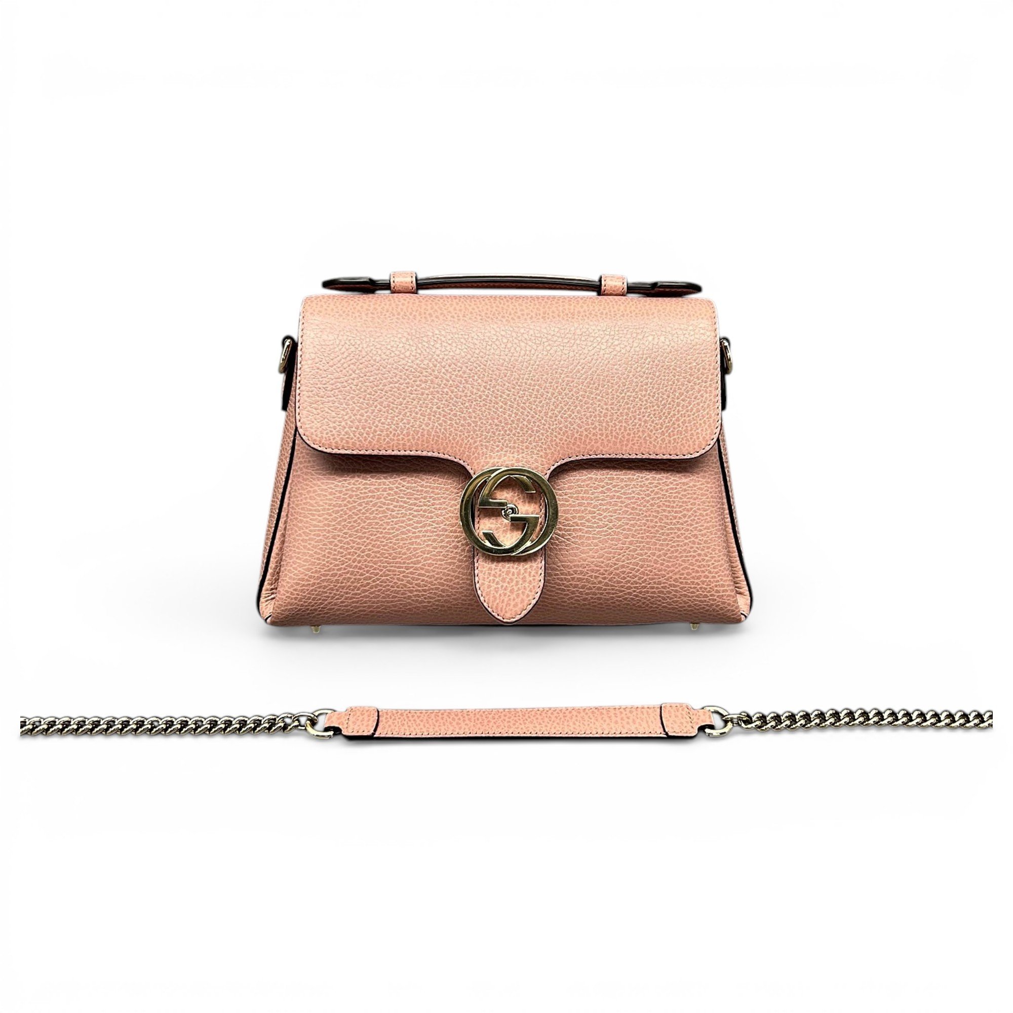 Interlocking leather handbag