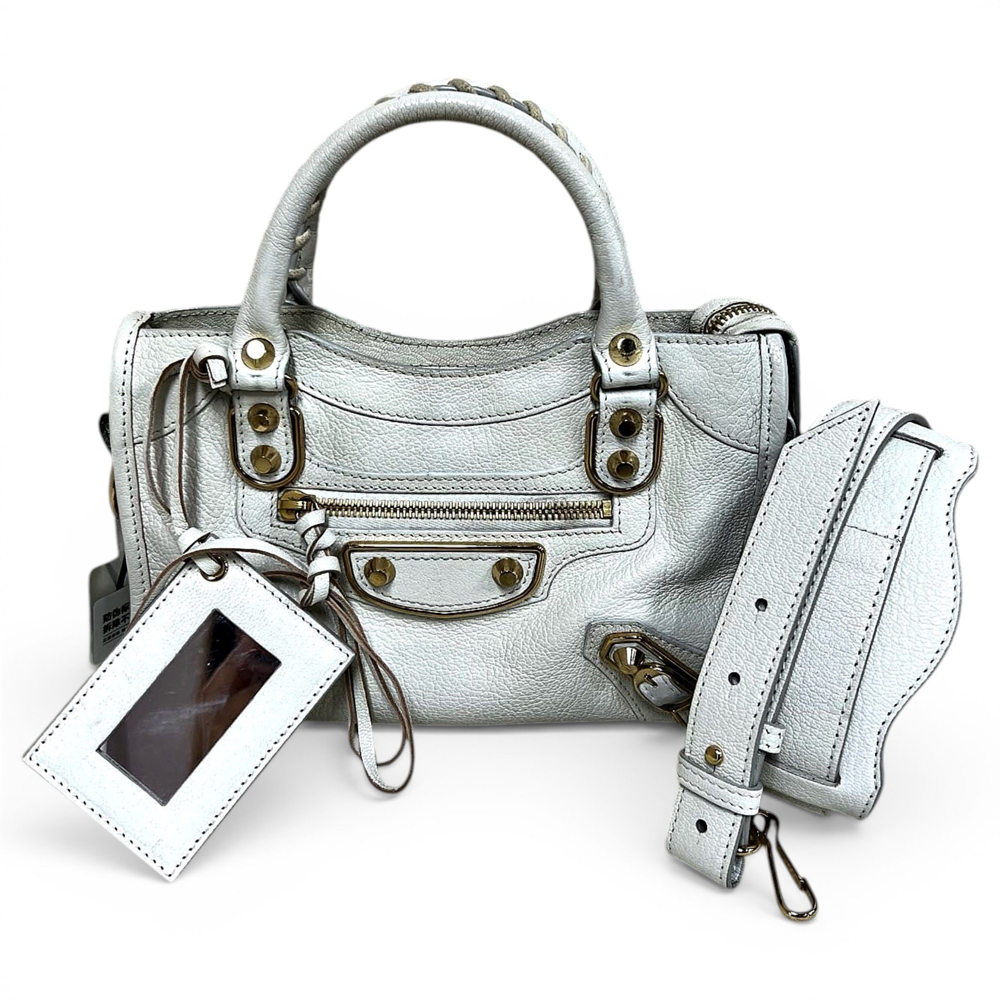 City leather handbag