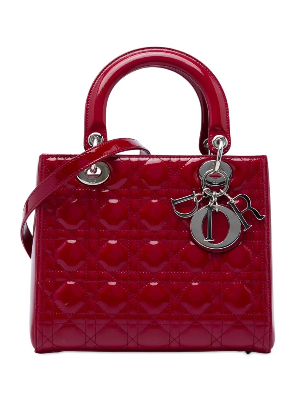 2012 Medium Patent Cannage Lady Dior satchel