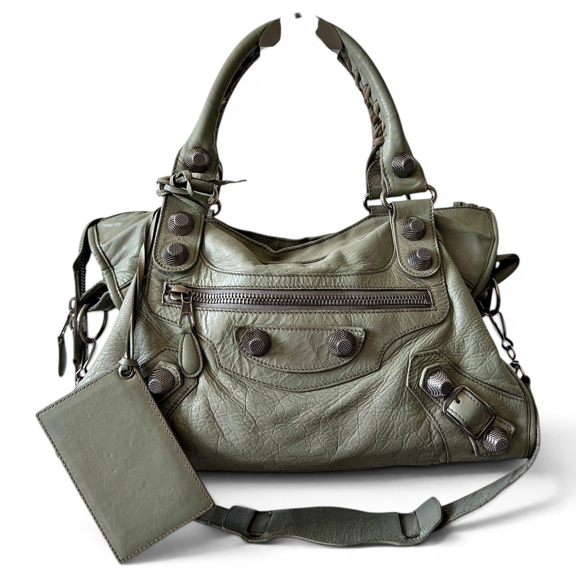 City leather handbag