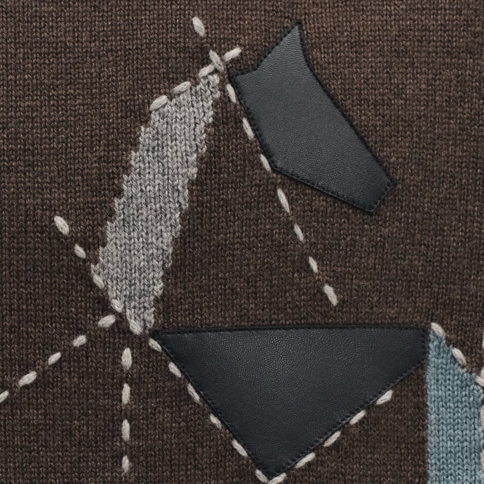 Café Cashmere "Cheval Tangram" Crewneck Sweater