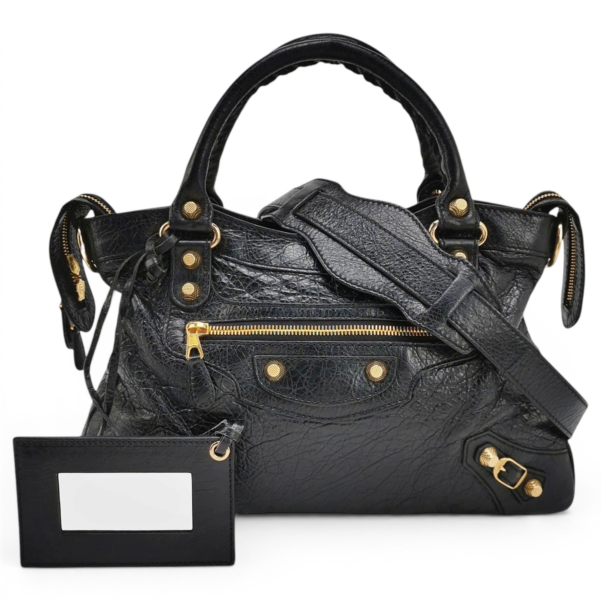 City leather handbag