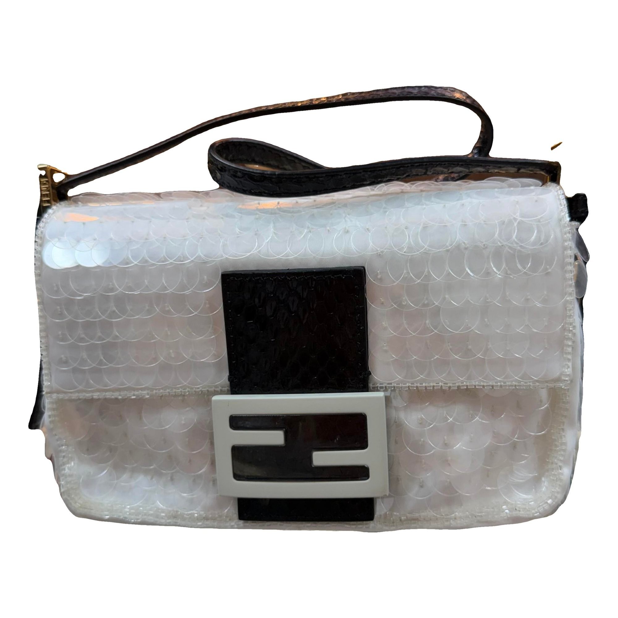 Baguette Chain Midi glitter bag