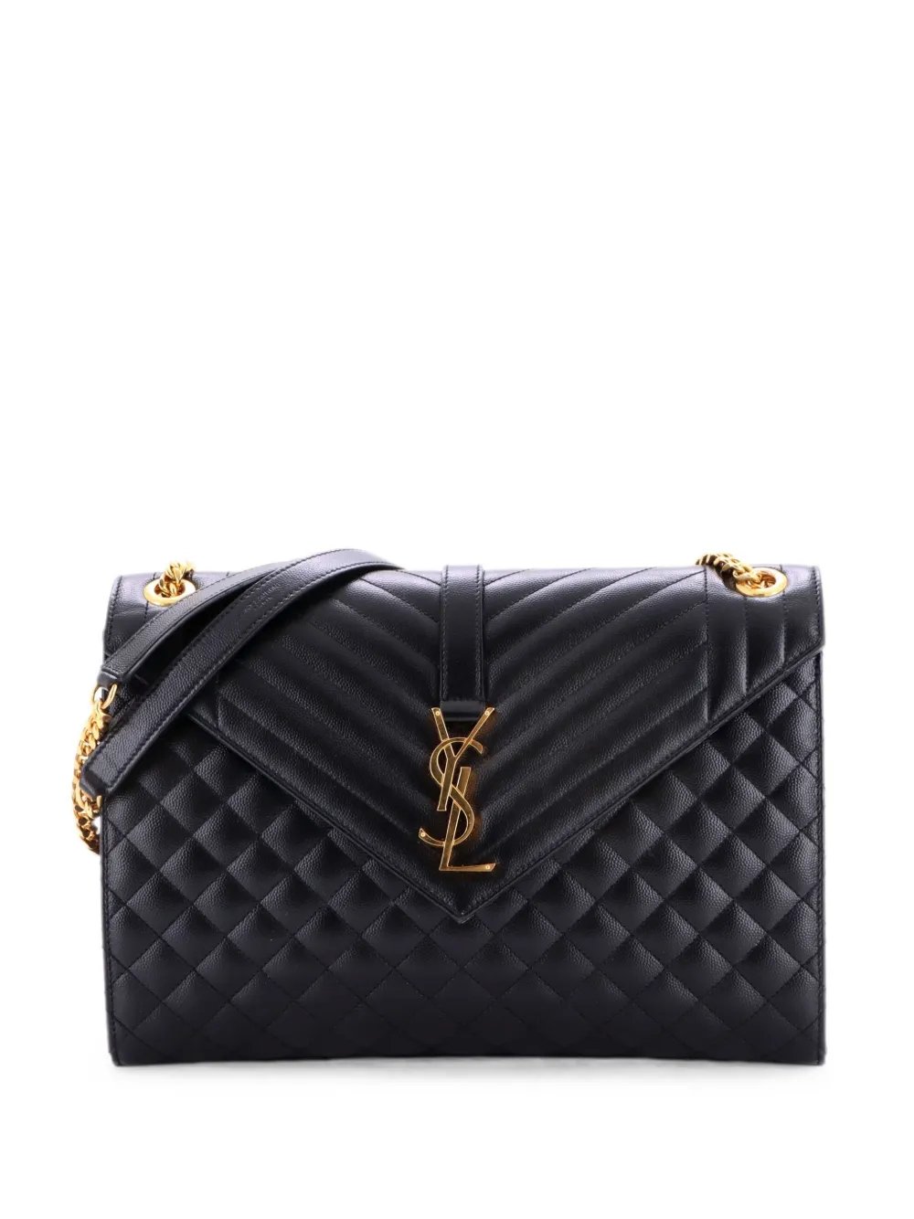 Classic Monogram Envelope Satchel Mixed Matelasse Leather Large shoulder bag