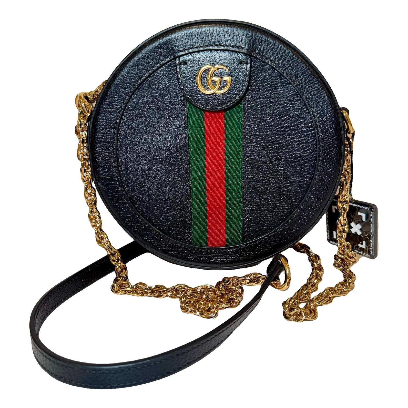 Ophidia Round leather crossbody bag