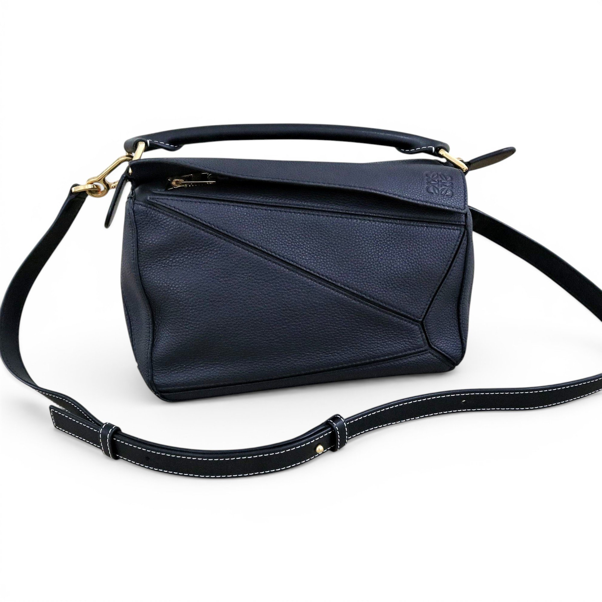 Puzzle leather handbag
