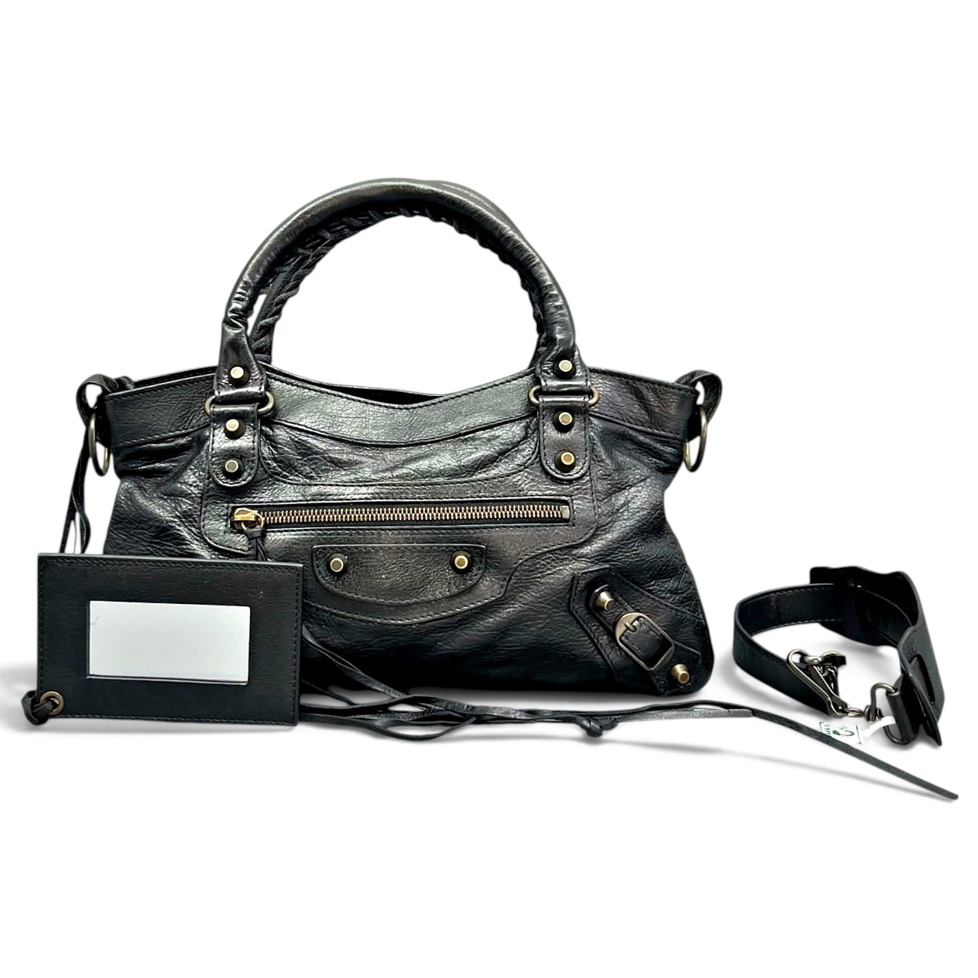 City leather handbag