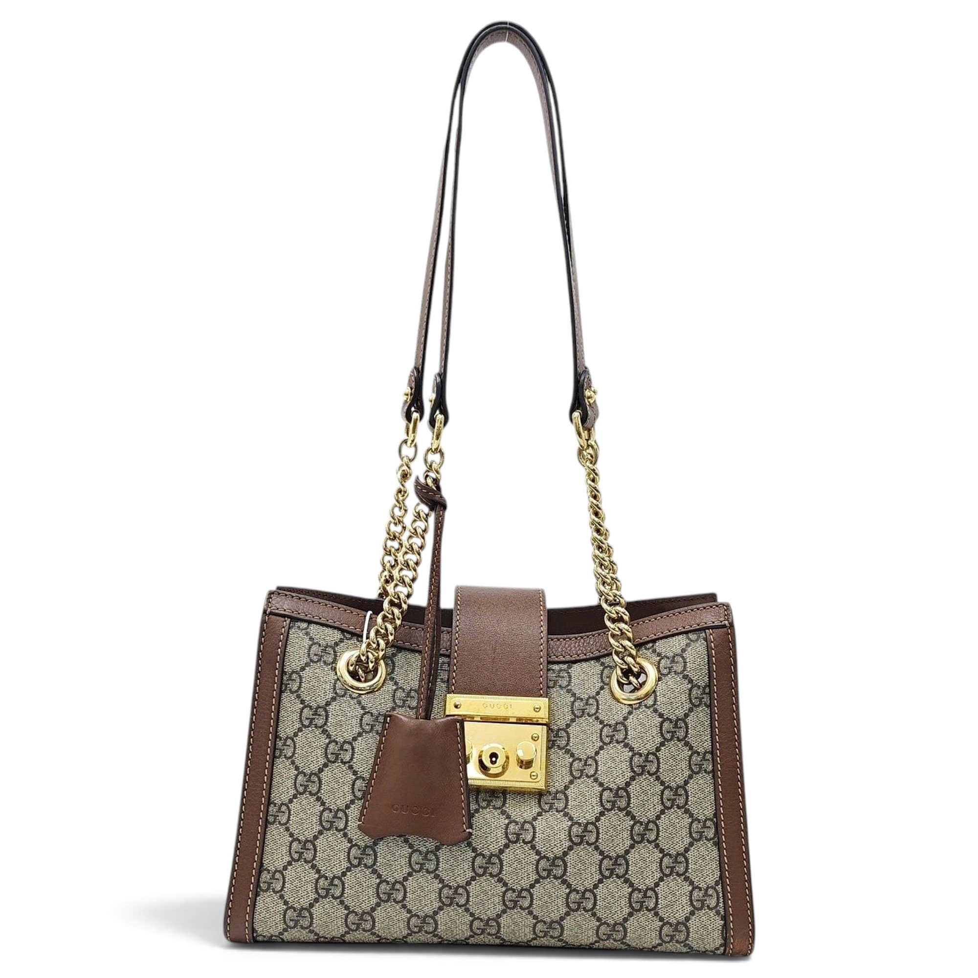 Padlock leather handbag
