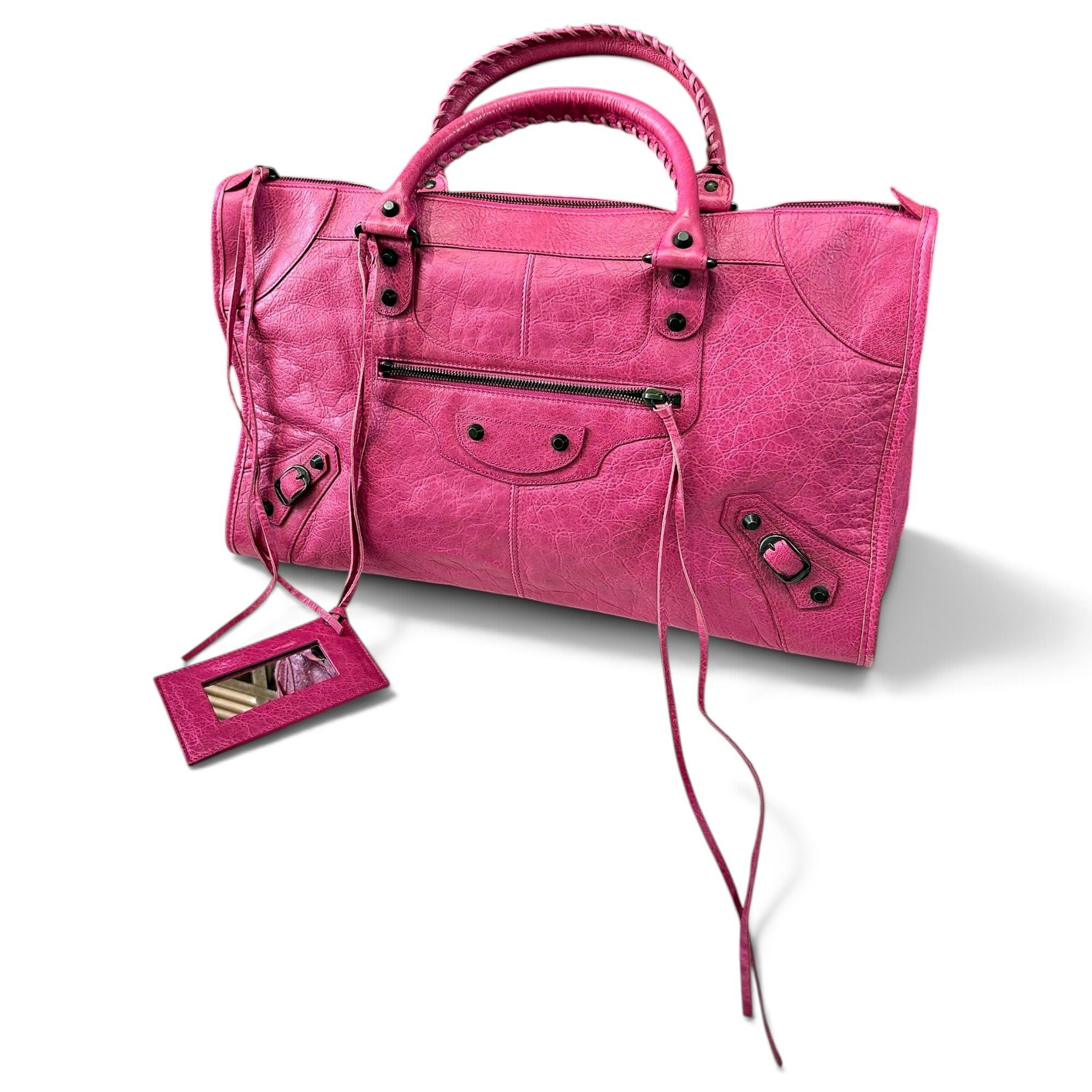 City leather handbag