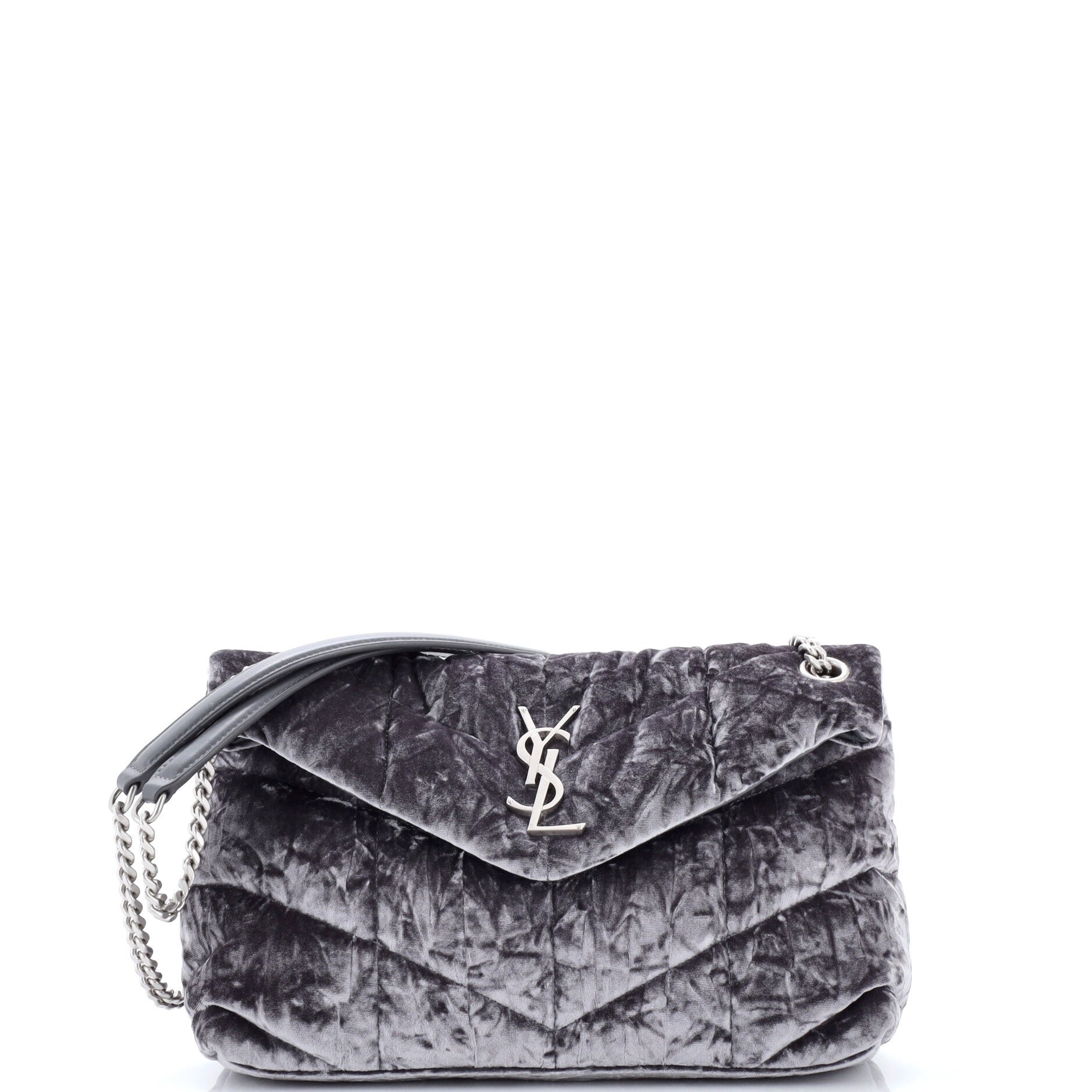 Loulou Puffer Shoulder Bag Quilted Velvet Small