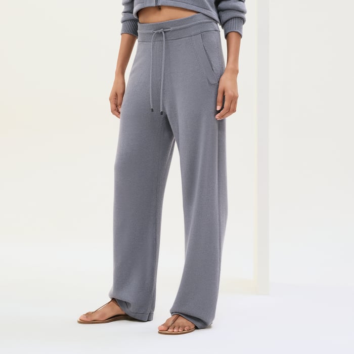 Bleu Cordiérite Cashmere Pants