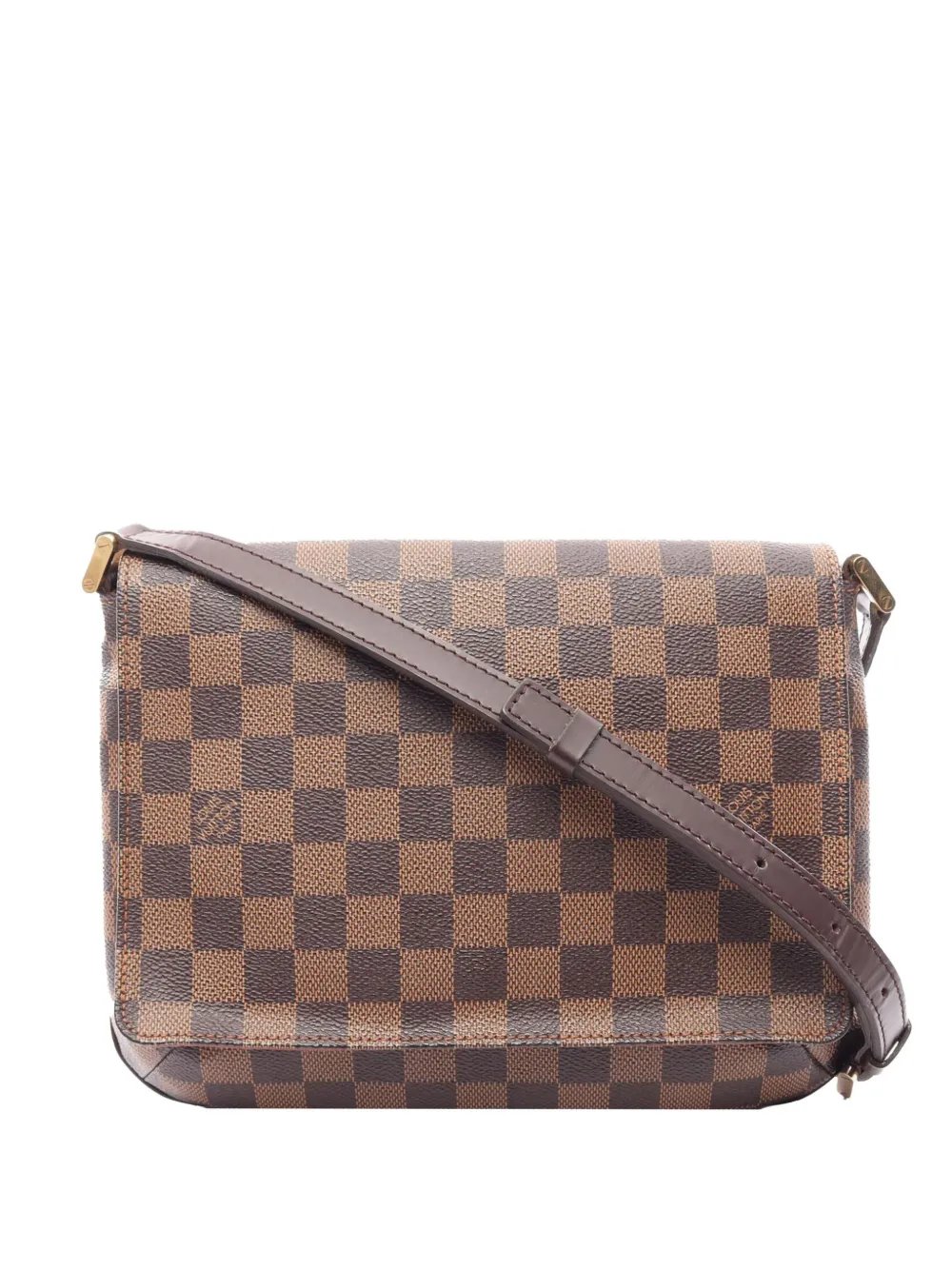 2004 Damier Ebene Musette Tango Long Strap crossbody bag