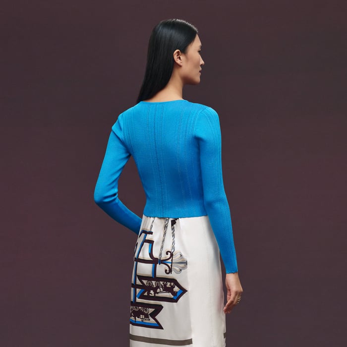 Bleu Piscine Buttoned Cardigan